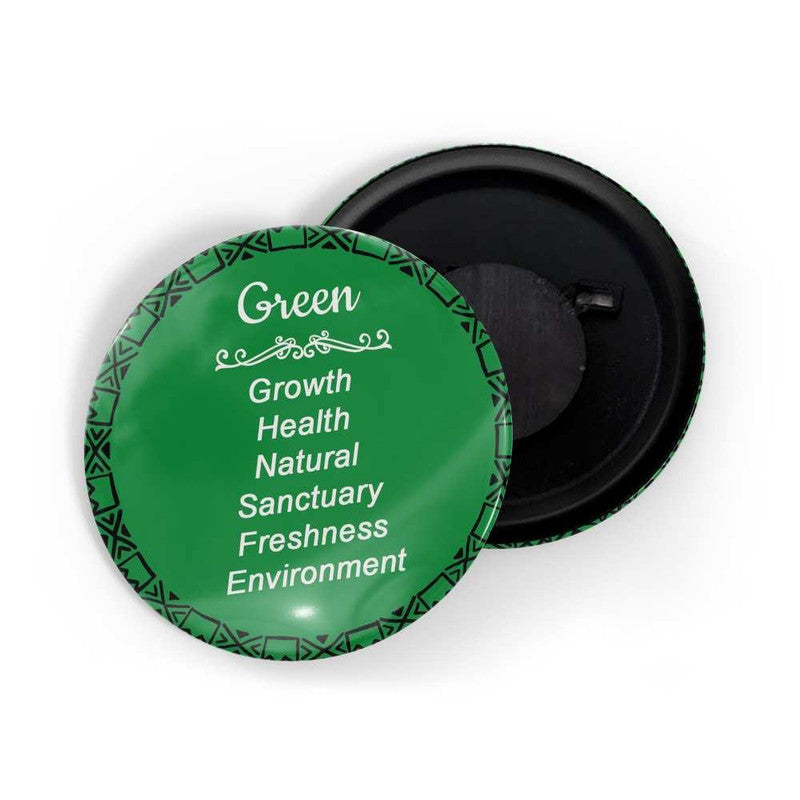 dhcrafts Round Fridge Magnet Green Color Meaning Glossy Finish Design Pack of 1 (58 mm)